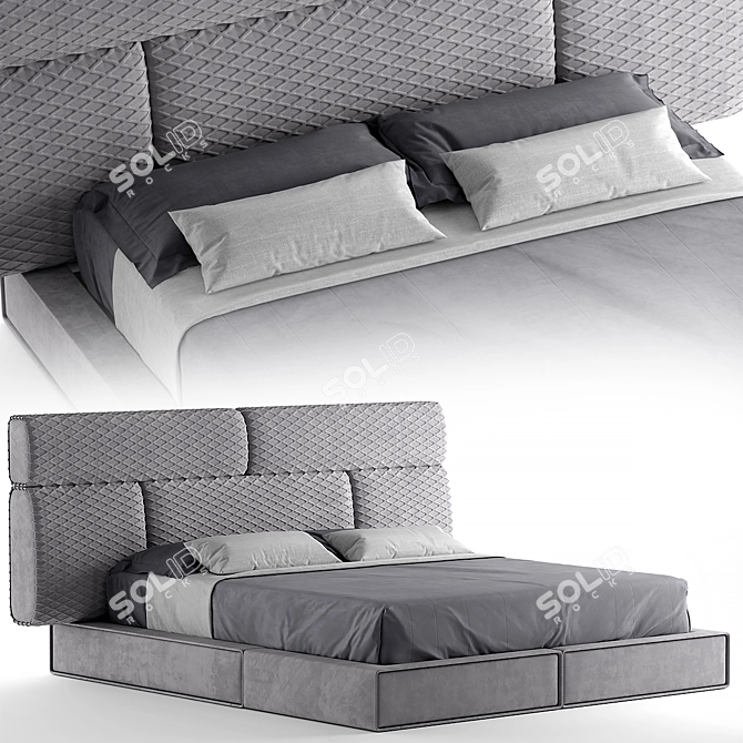 Title: Cornelio Cappellini HUG Bed 3D model image 1