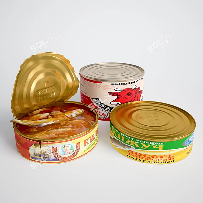 Delicious Canned Delights 3D model image 1