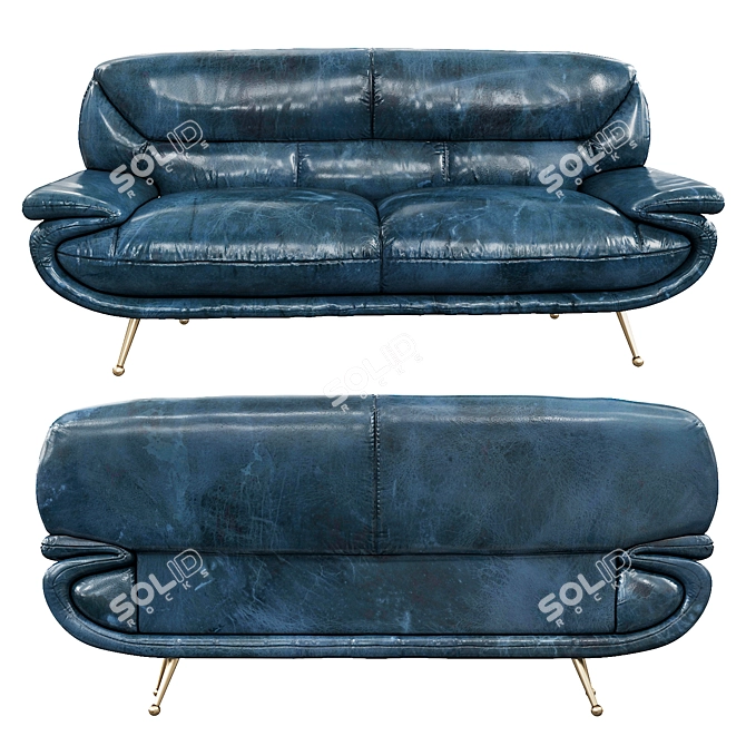 Elegant Vintage Arcadia Sofa 3D model image 1