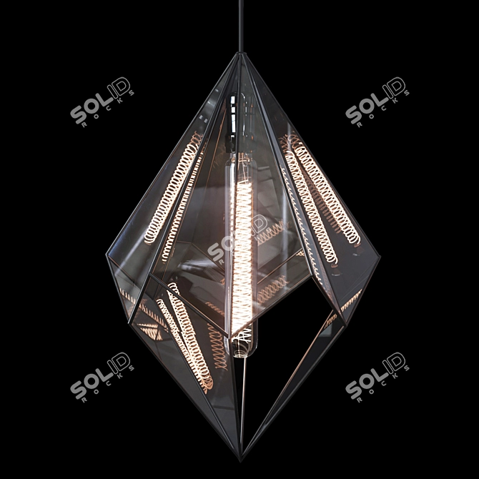 Translucent Geometric Glass Chandelier 3D model image 1