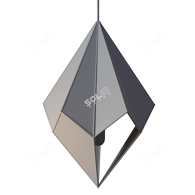 Translucent Geometric Glass Chandelier 3D model image 3