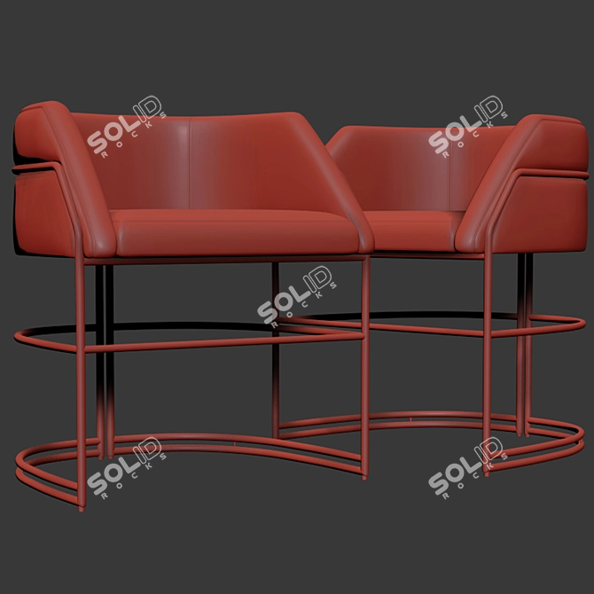 Elegant Deja vu Dining Chair 3D model image 2