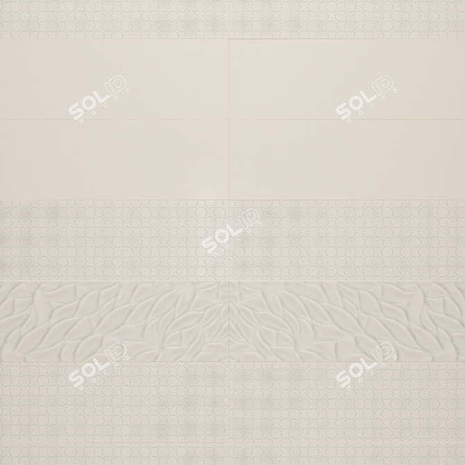 Elegant Beige Wall Tiles 3D model image 1