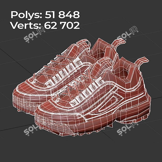 Title: Fila Disruptors 2 Black Sneakers 3D model image 3