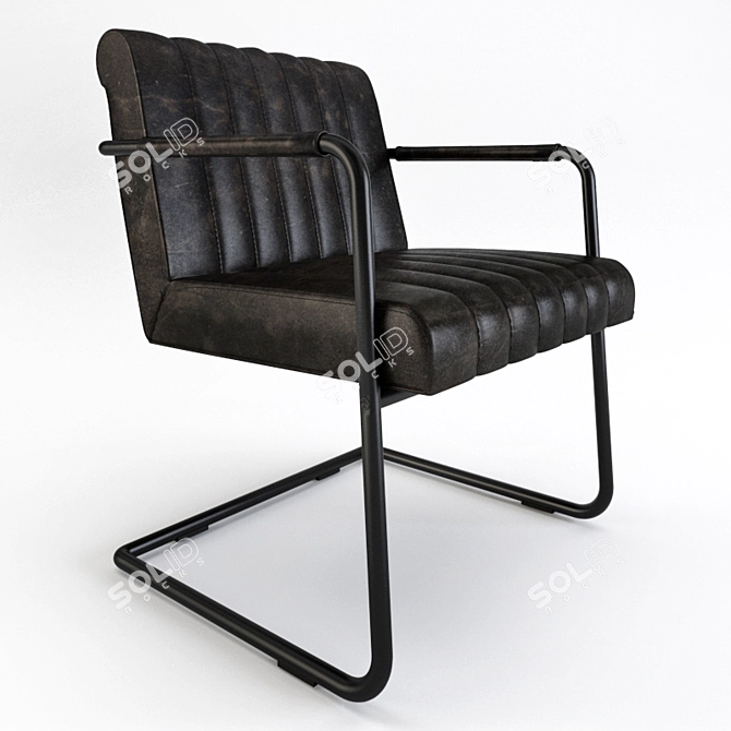 Dutch Bone Stitched Armchair 3D model image 1