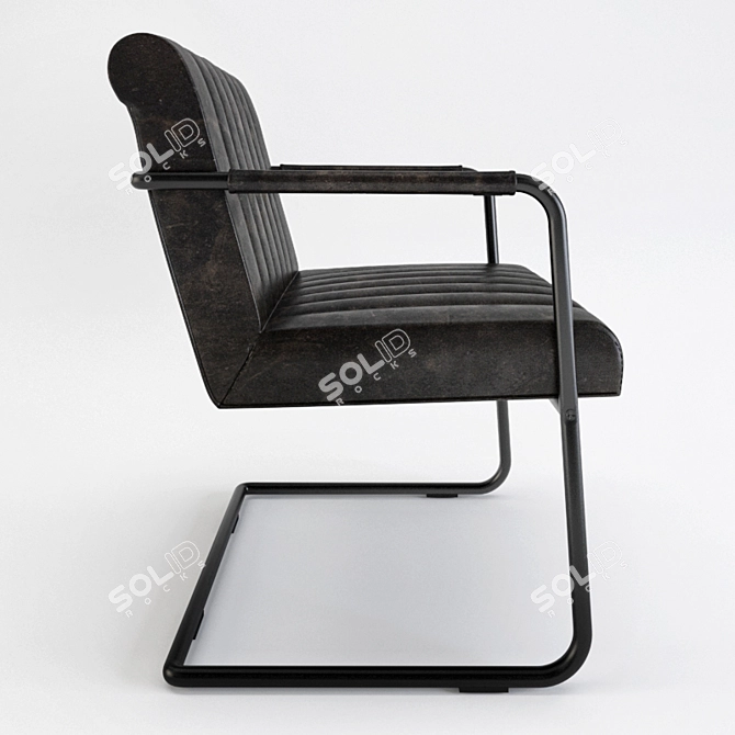 Dutch Bone Stitched Armchair 3D model image 2