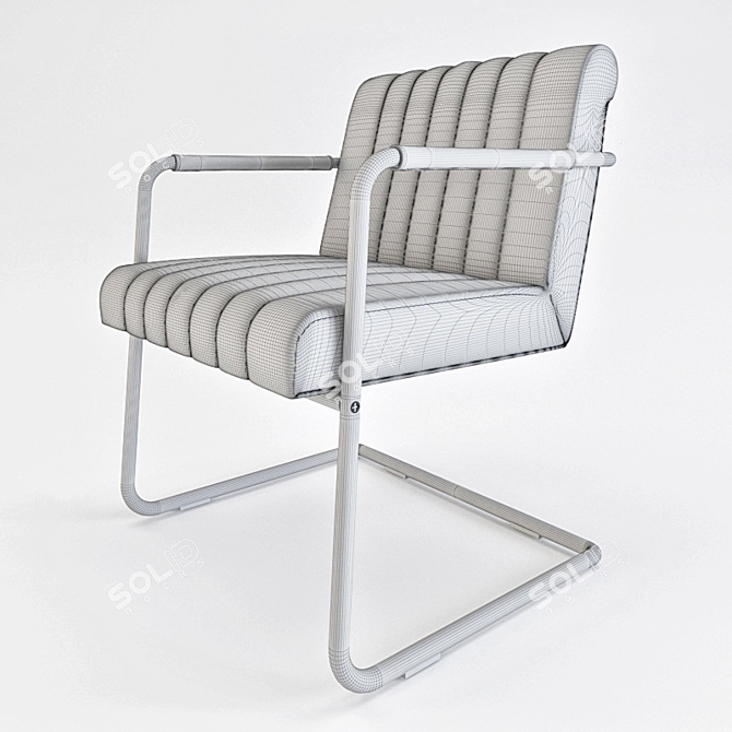 Dutch Bone Stitched Armchair 3D model image 3