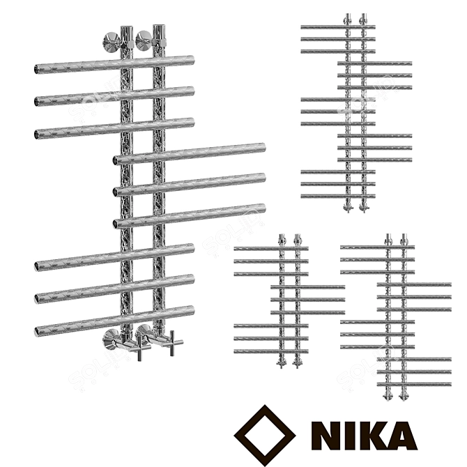 Elegant Ajur Heated Towel Rail 3D model image 1