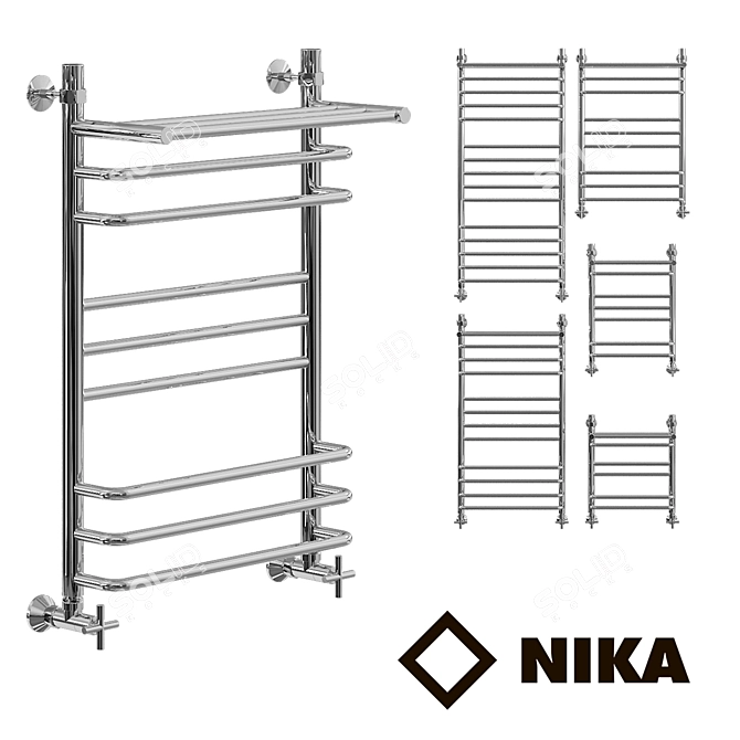 Nick L90_P_VP Heated Towel Rail: Stylish and Customizable 3D model image 1