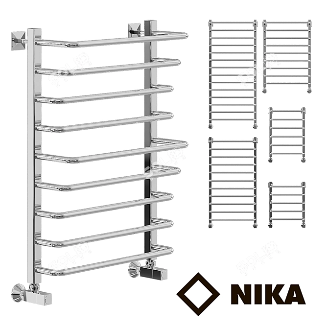 Stylish Heated Towel Rail: Nick L90_LM_1 3D model image 1