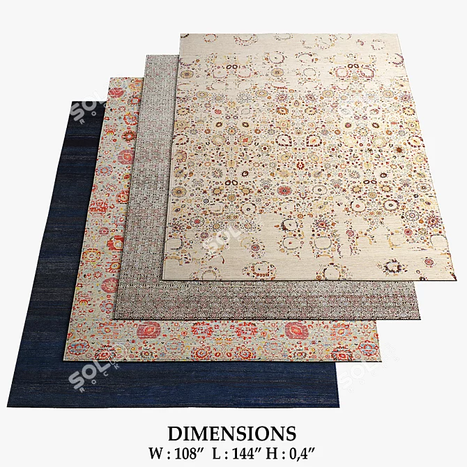 Floral Rugs Collection 3D model image 1