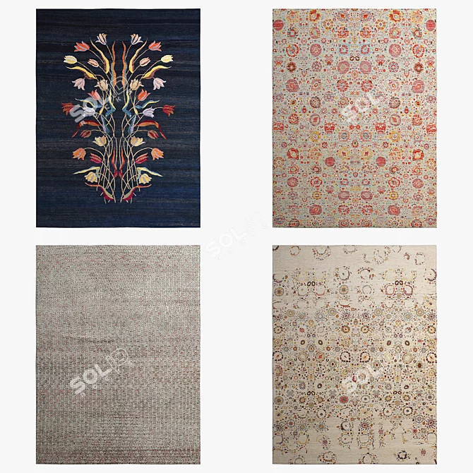 Floral Rugs Collection 3D model image 2
