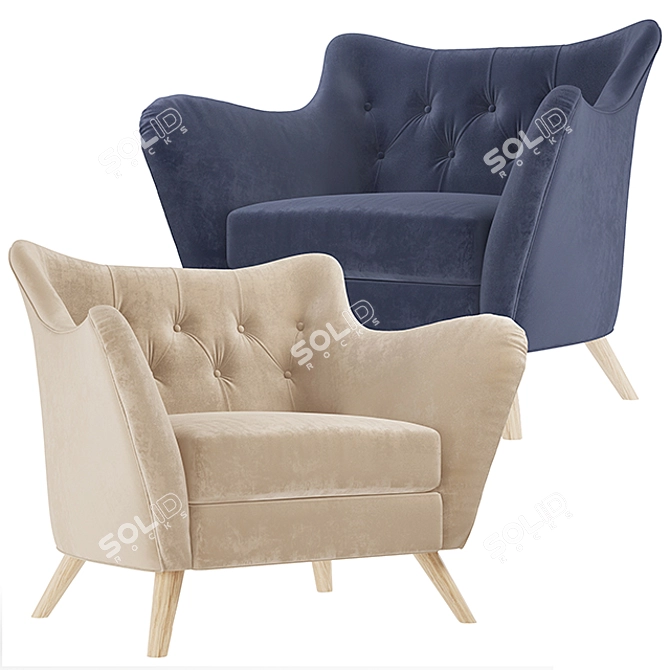 Modern FLYMEe 1P Sofa (2 Colors) 3D model image 1