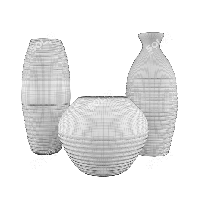 Elegant Angelica Vases 3D model image 2