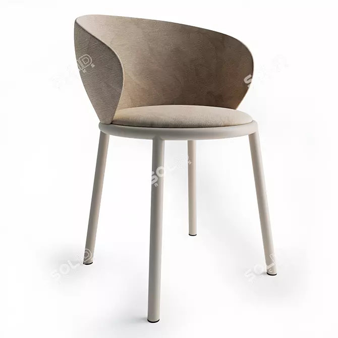 Elegant Circular Mun Chair 3D model image 1