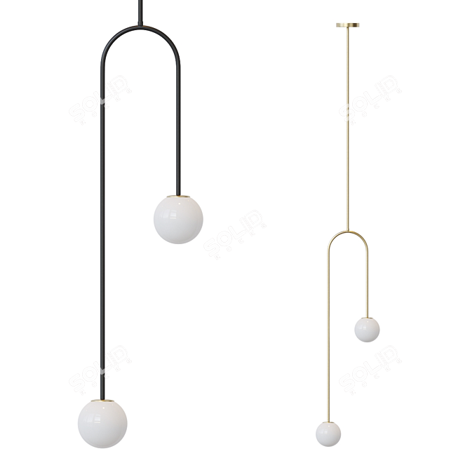 Elegant Sphere Pendant Lamp 3D model image 1