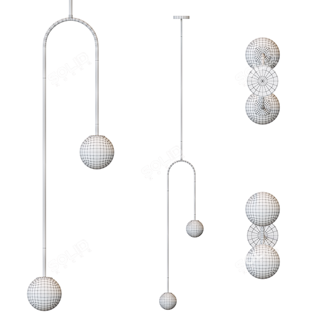 Elegant Sphere Pendant Lamp 3D model image 3