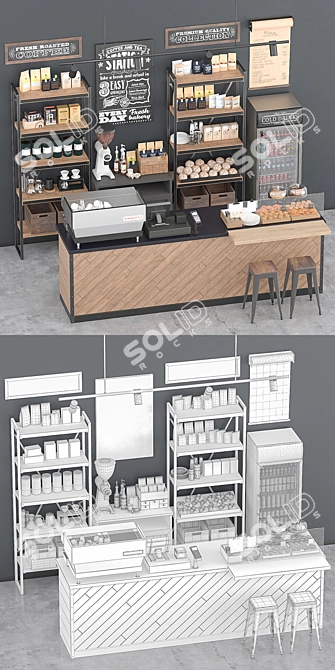 Caffeine Haven - Complete Coffee Bar 3D model image 3