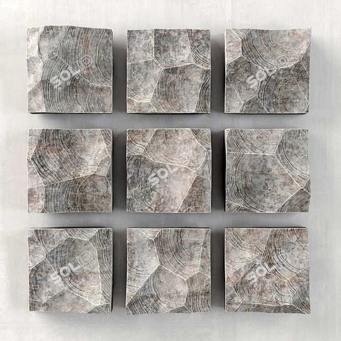 Rocky Panel: Authentic Stone Texture 3D model image 1