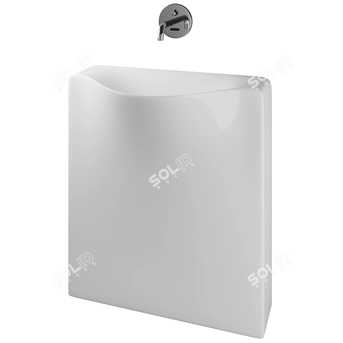 Sleek Art Ceram Back Basin 3D model image 1