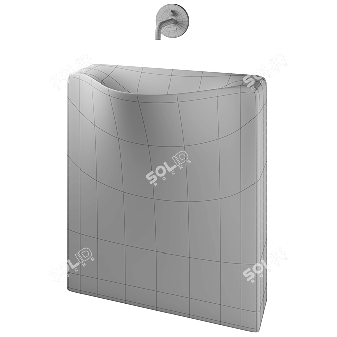 Sleek Art Ceram Back Basin 3D model image 2