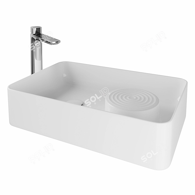 Elegant Laufen Porcelain Sink 3D model image 1