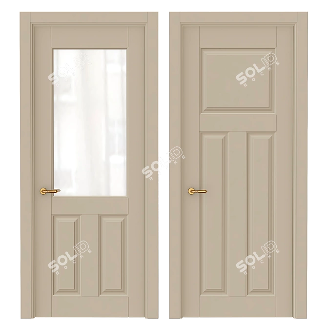 Elegant Interior Doors 3D model image 1