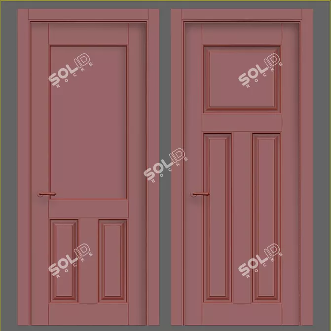 Elegant Interior Doors 3D model image 2