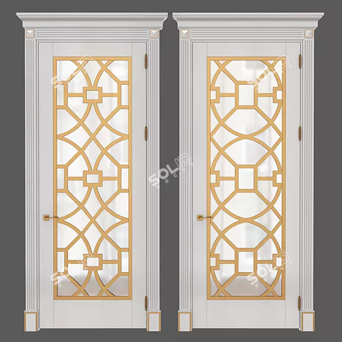 Elegant Heritage Doors 3D model image 1