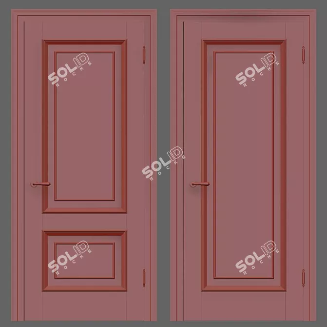 Elegant Classic Interior Doors 3D model image 2