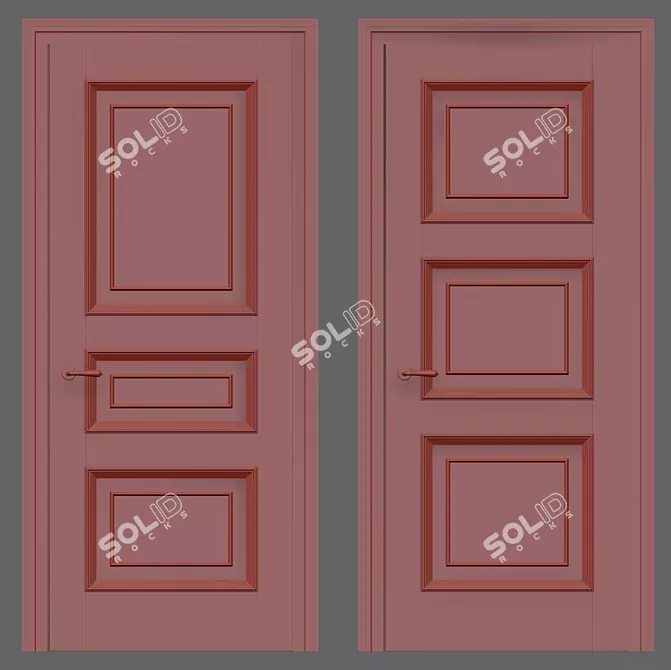 Elegant Classic Room Doors 3D model image 2