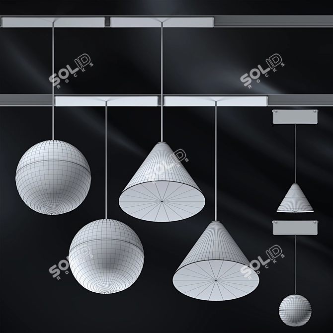 Magnetic Droplight Chandelier: Modern Elegance 3D model image 2