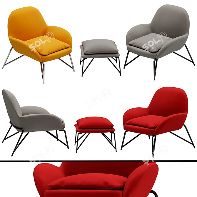 Elegant Minotti PRINCE Chair: Perfect Blend of Style and Comfort 3D model image 1