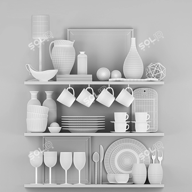 Premium Kitchen Essentials Set - Complete Your Dream Kitchen 3D model image 3