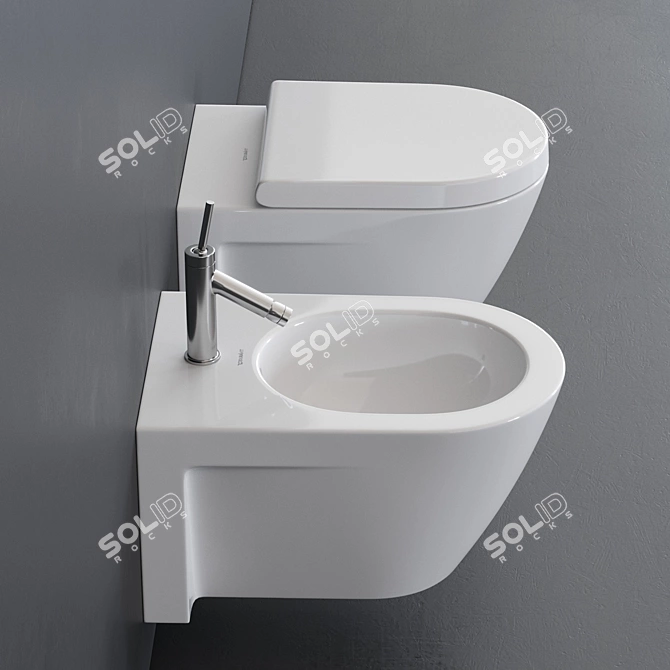 Sleek Starck 2 Wall-hung WC/Bidet 3D model image 2