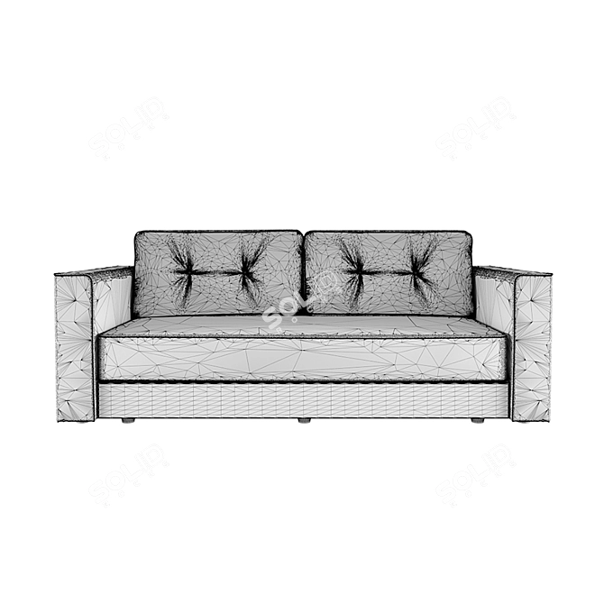 Menli Velvet Yellow Sofa 3D model image 3