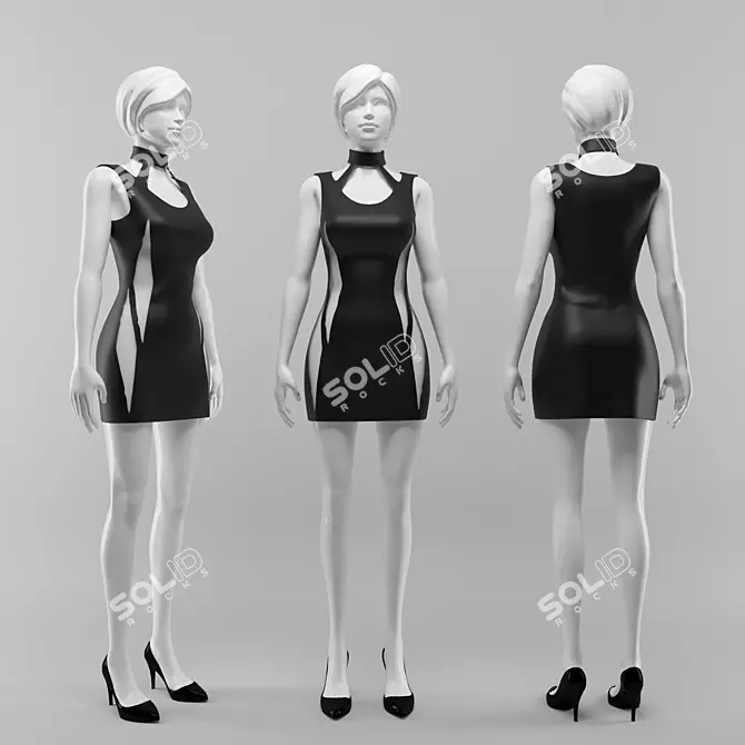 Marvelous Female Mannequin: Retopologized Clothes 3D model image 1