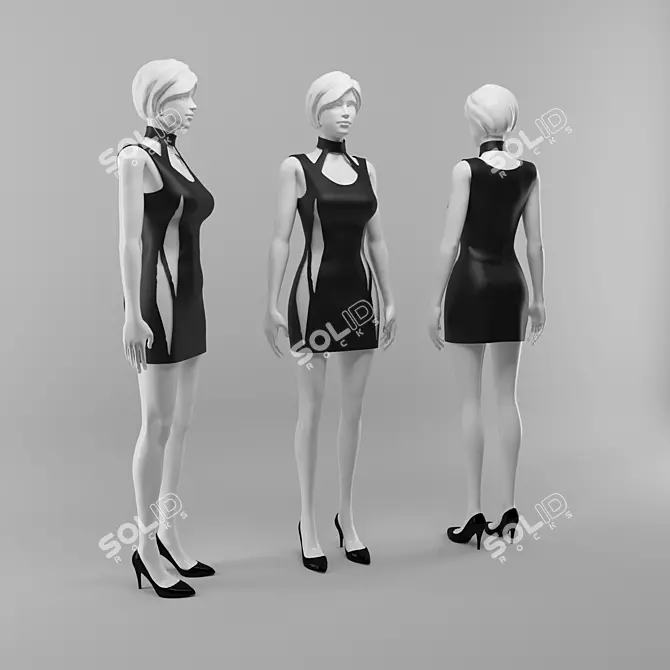 Marvelous Female Mannequin: Retopologized Clothes 3D model image 2