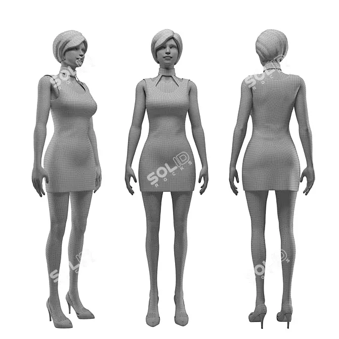 Marvelous Female Mannequin: Retopologized Clothes 3D model image 3