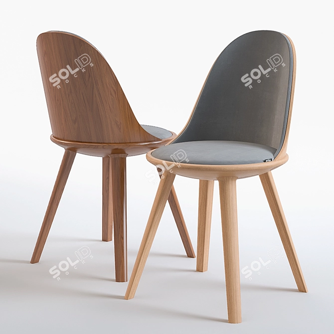 Elegant Oval Chair - Minimalist Design 3D model image 1