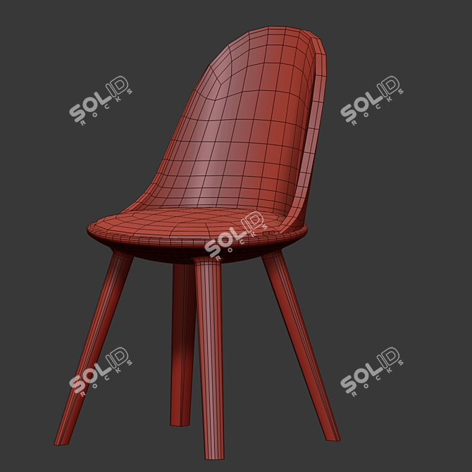 Elegant Oval Chair - Minimalist Design 3D model image 2