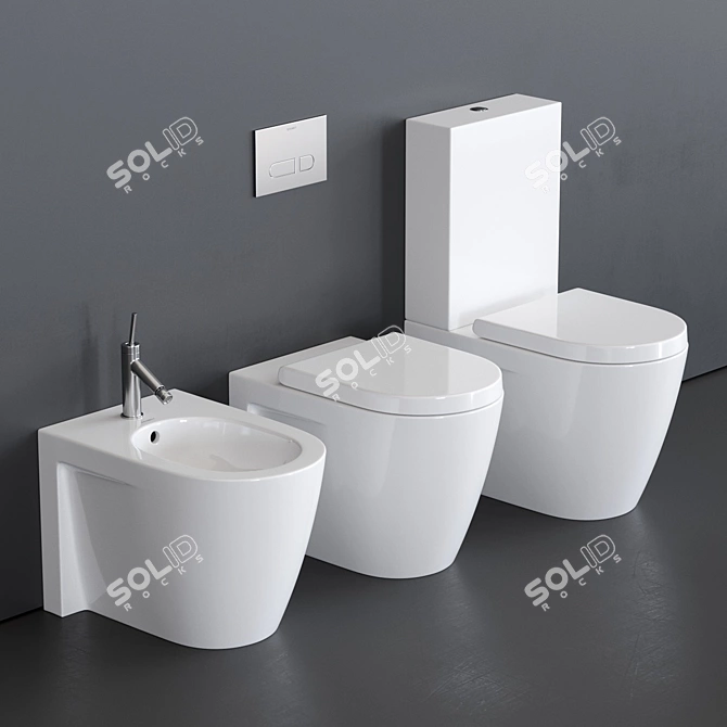 Starck 2 Collection: Modern Ceramic Fixtures 3D model image 1