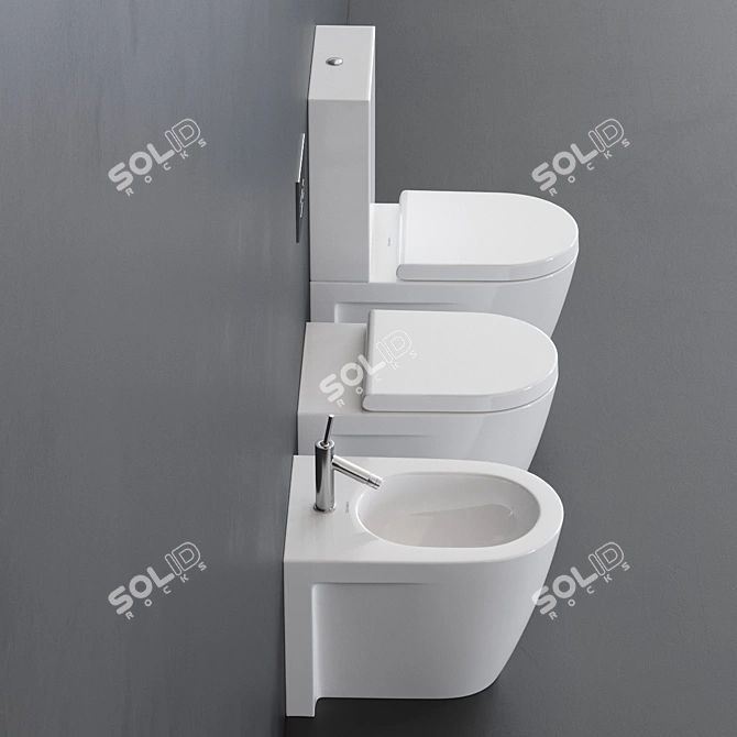 Starck 2 Collection: Modern Ceramic Fixtures 3D model image 2