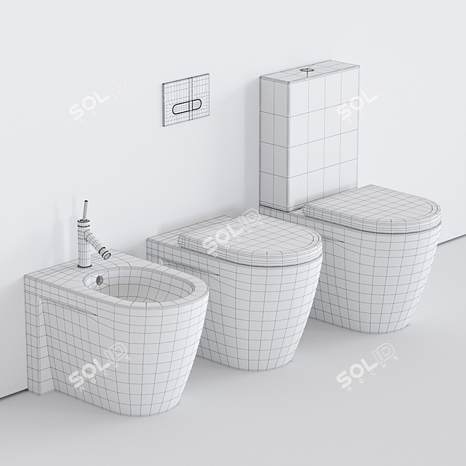 Starck 2 Collection: Modern Ceramic Fixtures 3D model image 3