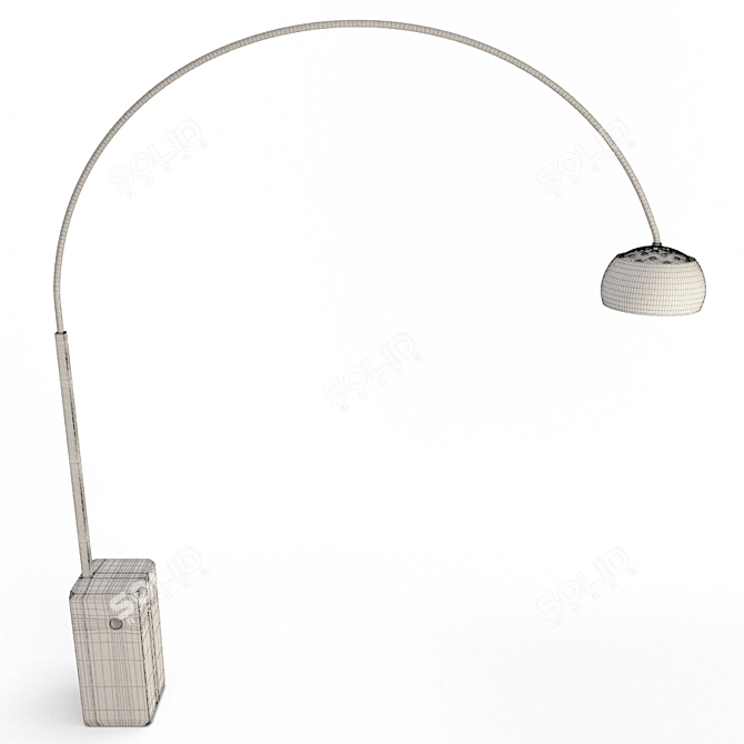 Modern Stainless Steel Arco Floor Lamp 3D model image 2