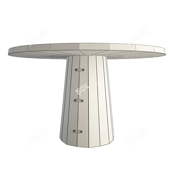 Contemporary 3D Wooden Table 3D model image 2