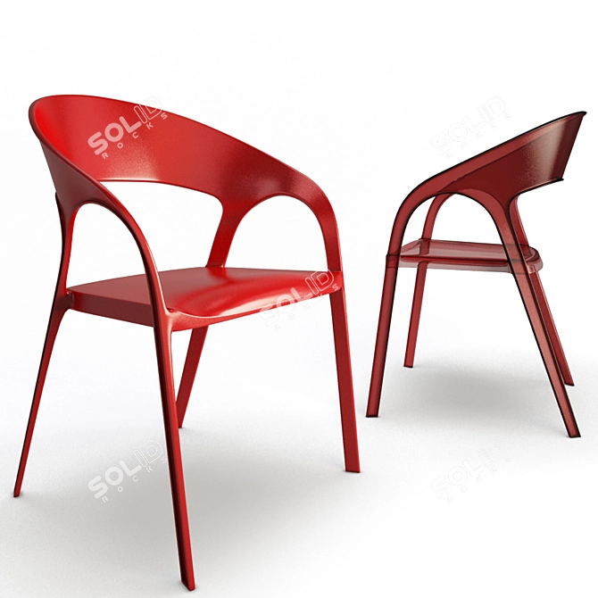 Sleek Plastic Outdoor Chair | Gossip Design 3D model image 1