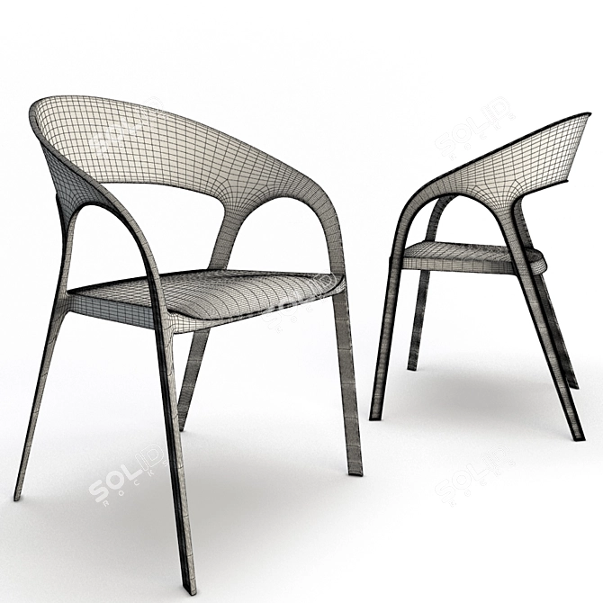 Sleek Plastic Outdoor Chair | Gossip Design 3D model image 2