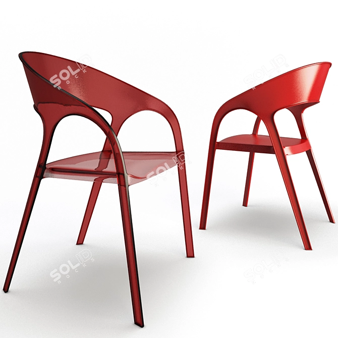 Sleek Plastic Outdoor Chair | Gossip Design 3D model image 3