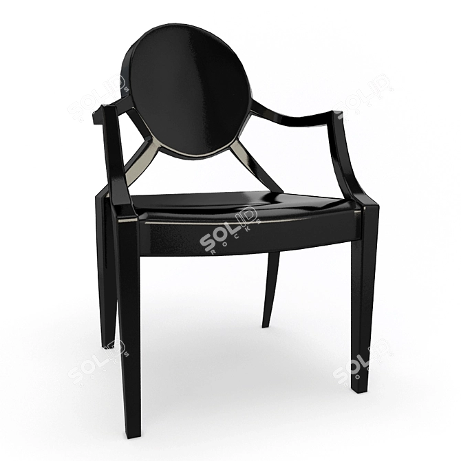 Sleek Modern Ghost Chair 3D model image 1